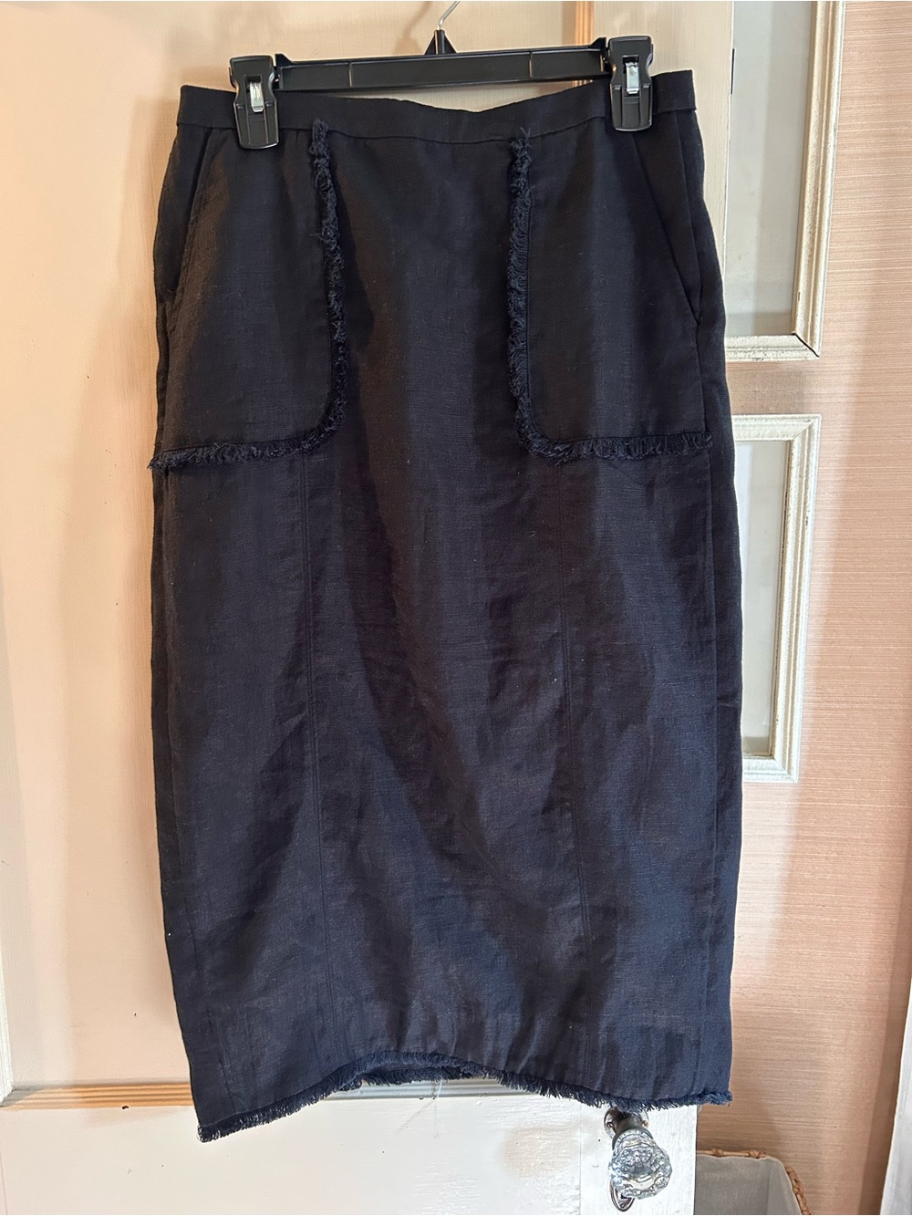 J. Crew Black Fringe-Trim Pencil Skirt - Picture 2 of 4
